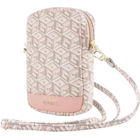 Guess Zip GCube Bottom Stripe phone bag - pink - (GUE003683-0)