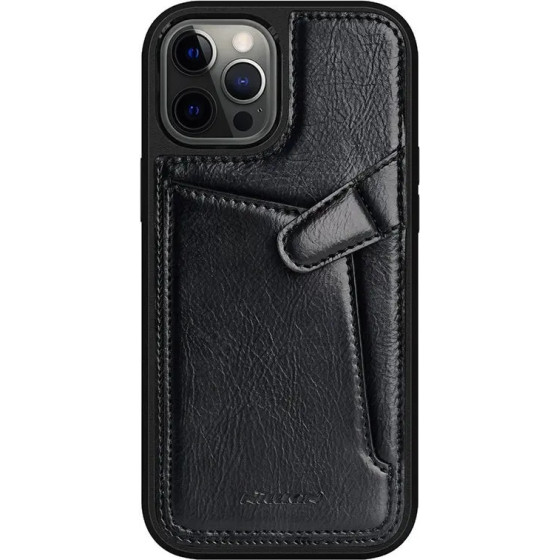 Nillkin Aoge Leather Case Flexible Armored Genuine Leather Case with Pocket for iPhone 12 Mini Black - (Nillkin Aoge Leather Case Apple iPhone 12 mini Black)