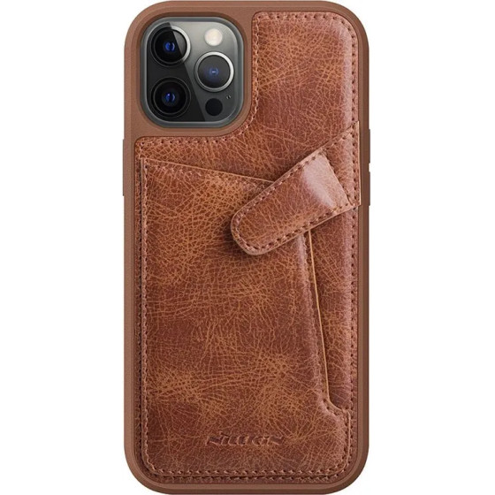 Nillkin Aoge Leather Case flexible armored genuine leather case with pocket for iPhone 12 mini brown - (Nillkin Aoge Leather Case Apple iPhone 12 mini Brown)