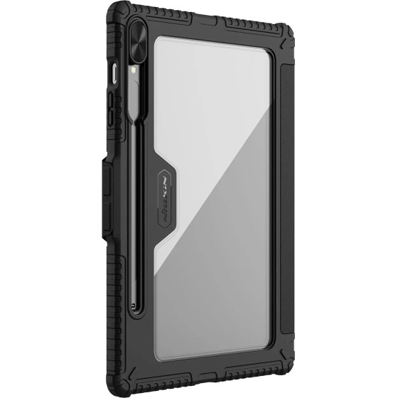 Nillkin Bumper Leather Case Pro case for Samsung Galaxy Tab S9+ - black - (Nillkin Bumper Leather Case Pro Multi angle folding style SAM Tab S9+)