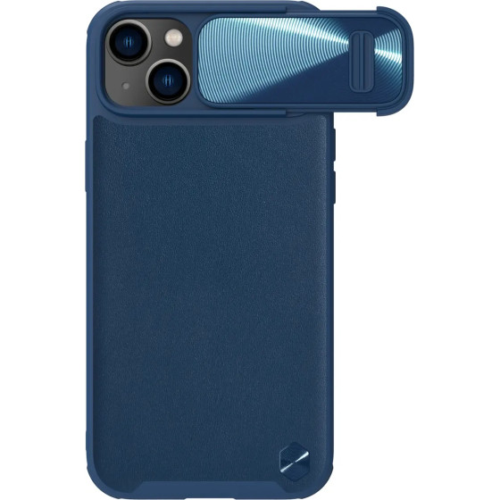 Nillkin CamShield Leather S Case iPhone 14 Plus case with camera cover blue - (Nillkin CamShield Leather Case S iPhone 14 Plus 6.7 2022 Blue)
