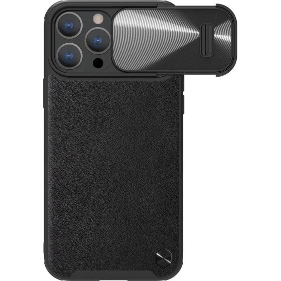 Nillkin CamShield Leather S Case iPhone 14 Pro Max case with camera cover black - (Nillkin CamShield Leather Case S iPhone 14 Pro Max 6.7 2022 Black)
