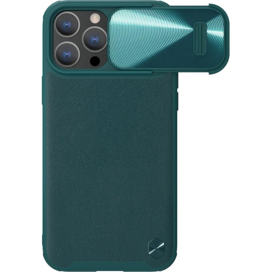Nillkin CamShield Leather S Case iPhone 14 Pro Max case with camera cover green - (Nillkin CamShield Leather Case S iPhone 14 Pro Max 6.7 2022 Exuberant Green)