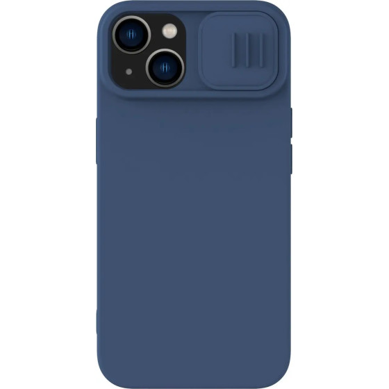 Nillkin CamShield Magnetic Silicone Case iPhone 14 Plus Magnetic MagSafe Cover with Camera Protector Blue - (Nillkin CamShield Silky magnetic silicone case iPhone 14 Plus 6.7 2022 Midnight Blue)