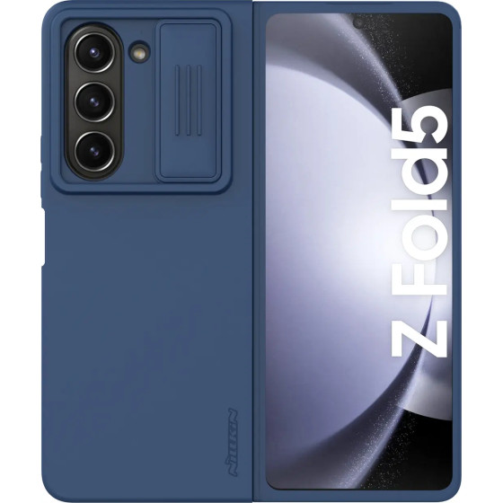 Nillkin CamShield Silky Silicone Case for Samsung Galaxy Z Fold 5 with Camera Protector - Dark Blue - (Nillkin CamShield Silky Silicone Case SAM Z Fold 5 Midnight Blue)