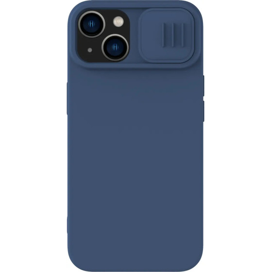 Nillkin CamShield Silky Silicone Case iPhone 14 case cover with camera cover blue - (Nillkin CamShield Silky silicone case iPhone 14 6.1 2022 Midnight Blue)