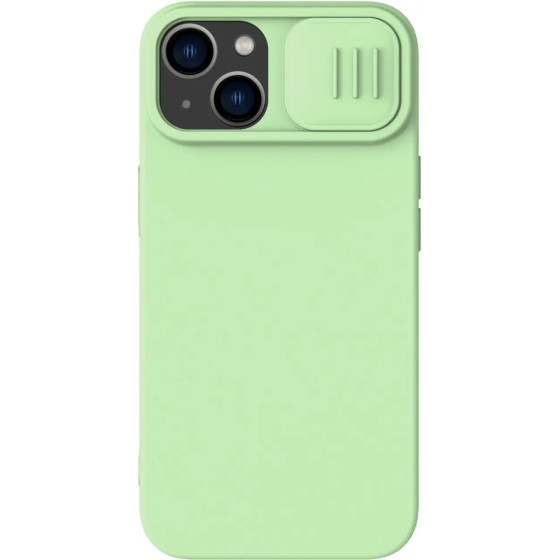 Nillkin CamShield Silky Silicone Case iPhone 14 case cover with camera cover green - (Nillkin CamShield Silky silicone case iPhone 14 6.1 2022 Mint Green)