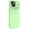 Nillkin CamShield Silky Silicone Case iPhone 14 Plus case with camera cover green - (Nillkin CamShield Silky silicone case iPhone 14 Plus 6.7 2022 Mint Green)