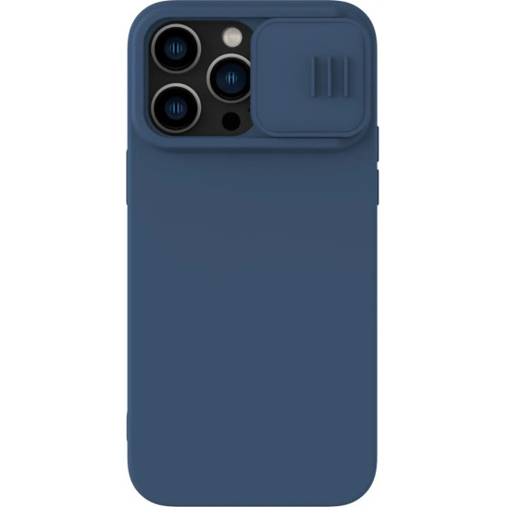 Nillkin CamShield Silky Silicone Case iPhone 14 Pro Max Silicone Cover with Camera Protector Blue - (Nillkin CamShield Silky silicone case iPhone 14 Pro Max 6.7 2022 Midnight Blue)