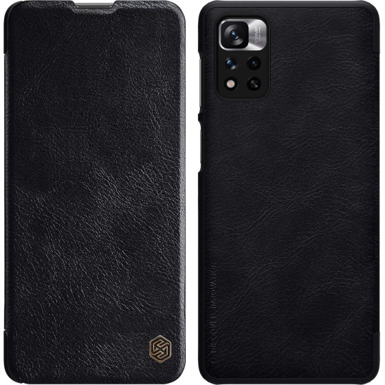 Nillkin Qin Case Case for Xiaomi Redmi Note 11 Pro+ (China) / Redmi Note 11 Pro (China) / Mi11i HyperCharge Camera Protector Holster Cover Flip Case Black - (Nillkin Qin Case Xiaomi Redmi Note 11 Pro+ / Redmi Note 11 Pro Black)