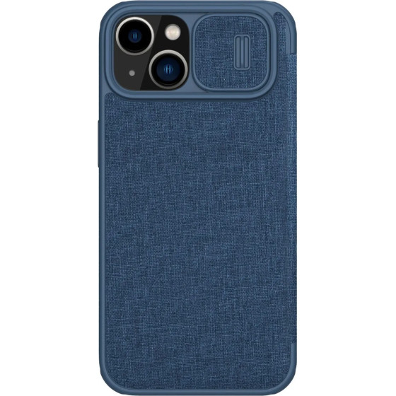 Nillkin Qin Cloth Pro Case Case for iPhone 14 Plus Camera Cover Holster Cover Flip Case Blue - (Nillkin Qin Pro Leather Case-cloth iPhone 14 Plus 6.7 2022 Elite Blue)