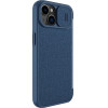 Nillkin Qin Cloth Pro Case Case for iPhone 14 Plus Camera Cover Holster Cover Flip Case Blue - (Nillkin Qin Pro Leather Case-cloth iPhone 14 Plus 6.7 2022 Elite Blue)