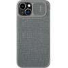 Nillkin Qin Cloth Pro Case Case for iPhone 14 Plus Camera Cover Holster Cover Flip Case Gray - (Nillkin Qin Pro Leather Case-cloth iPhone 14 Plus 6.7 2022 Classical Grey)