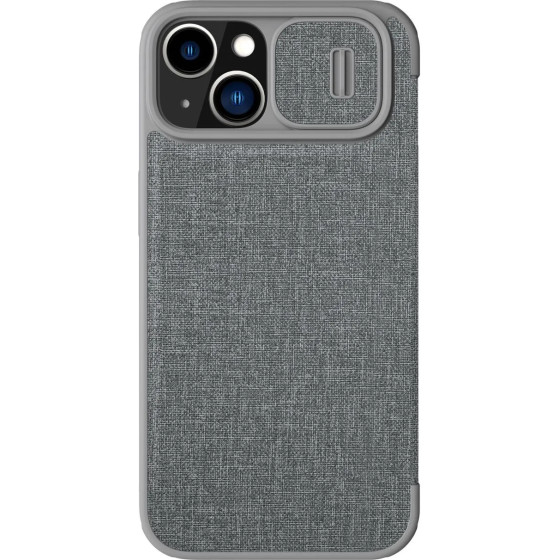 Nillkin Qin Cloth Pro Case Case for iPhone 14 Plus Camera Cover Holster Cover Flip Case Gray - (Nillkin Qin Pro Leather Case-cloth iPhone 14 Plus 6.7 2022 Classical Grey)