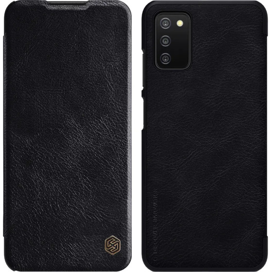 Nillkin Qin leather holster case for Samsung Galaxy A03s black - (Nillkin Qin Leather Case Samsung Galaxy A03S Black)