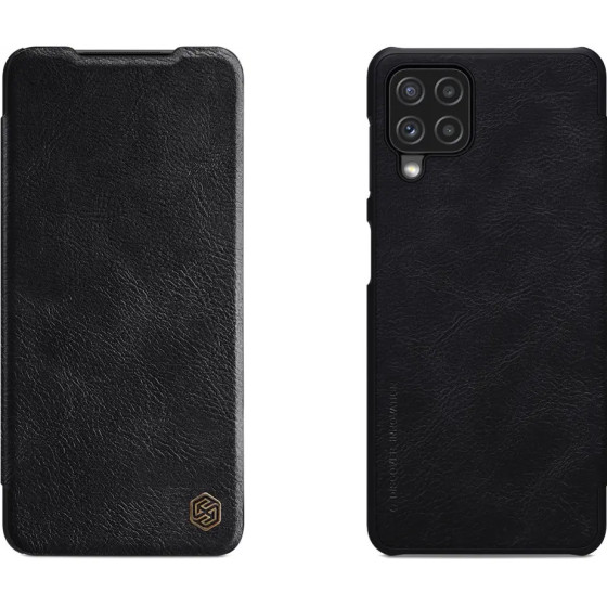 Nillkin Qin leather holster case for Samsung Galaxy A22 4G black - (Nillkin Qin Leather Case Samsung Galaxy A22 4G Black)