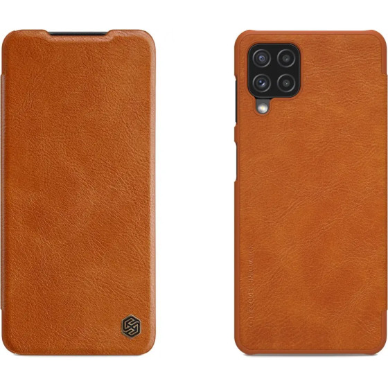Nillkin Qin leather holster case for Samsung Galaxy A22 4G brown - (Nillkin Qin Leather Case Samsung Galaxy A22 4G Brown)