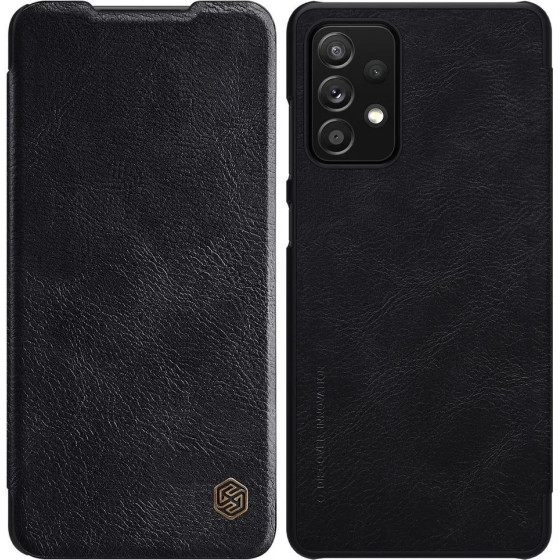 Nillkin Qin leather holster case for Samsung Galaxy A72 4G black - (Nillkin Qin Leather Case Samsung Galaxy A72 5G/4G Black)