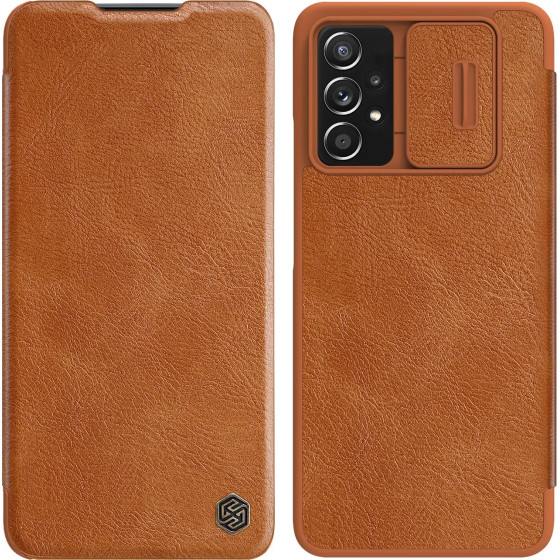 Nillkin Qin leather holster case for Samsung Galaxy A73 brown - (Nillkin Qin Leather Case Samsung Galaxy A73 5G Brown)