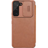 Nillkin Qin Leather Pro Case Case for Samsung Galaxy S22+ (S22 Plus) Camera Protector Holster Cover Flip Case Brown - (Nillkin Qin Leather Pro Case Samsung Galaxy S22+ Brown)