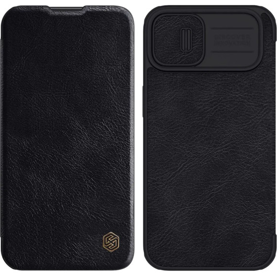 Nillkin Qin Leather Pro Case iPhone 14 Plus Camera Cover Holster Cover Flip Case Black - (Nillkin Qin Pro Leather Case iPhone 14 Plus 6.7 2022 Black)
