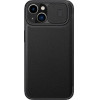 Nillkin Qin Leather Pro Case iPhone 14 Plus Camera Cover Holster Cover Flip Case Black - (Nillkin Qin Pro Leather Case-plain leather iPhone 14 Plus 6.7 2022 Classic Black)