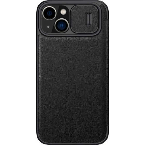Nillkin Qin Leather Pro Case iPhone 14 Plus Camera Cover Holster Cover Flip Case Black - (Nillkin Qin Pro Leather Case-plain leather iPhone 14 Plus 6.7 2022 Classic Black)