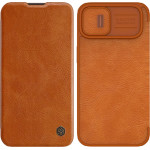 Nillkin Qin Leather Pro Case iPhone 14 Plus Camera Cover Holster Cover Flip Case Brown - (Nillkin Qin Pro Leather Case iPhone 14 Plus 6.7 2022 Brown)