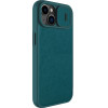 Nillkin Qin Leather Pro Case iPhone 14 Plus Camera Cover Holster Cover Flip Case Green - (Nillkin Qin Pro Leather Case-plain leather iPhone 14 Plus 6.7 2022 Exuberant Green)