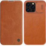 Nillkin Qin Leather Pro Case iPhone 14 Pro Camera Cover Holster Cover Flip Case Brown - (Nillkin Qin Pro Leather Case iPhone 14 Pro 6.1 2022 Brown)