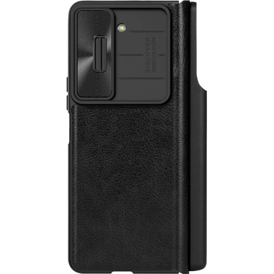 Nillkin Qin Leather Pro Leather Case with Camera Protector for Samsung Galaxy Z Fold 5 - Black - (Nillkin Qin Pro leather case SAM Z Fold 5 Business black)