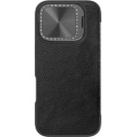 Nillkin Qin Prop Leather Case with Camera Cover and Stand for iPhone 16 Pro Max - Black - (Qin Prop leather case AP iPhone16 Pro Max Black)