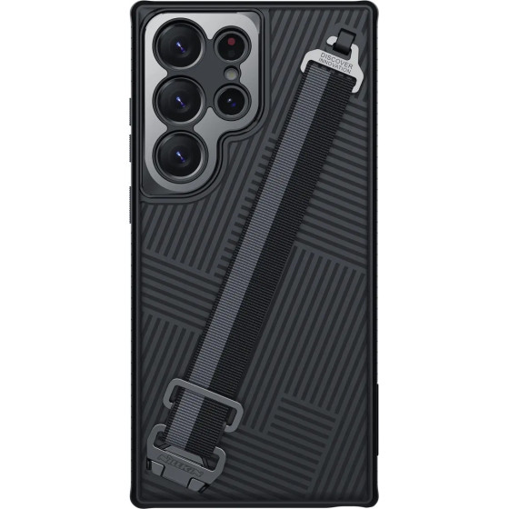 Nillkin Strap Case Case for Samsung Galaxy S23 Ultra Armored Cover with Wrist Strap Black - (Nillkin Strap Case Samsung Galaxy S23 Ultra Black)