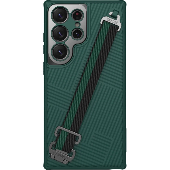 Nillkin Strap Case Case for Samsung Galaxy S23 Ultra Armored Cover with Wrist Strap Green - (Nillkin Strap Case Samsung Galaxy S23 Ultra Green)