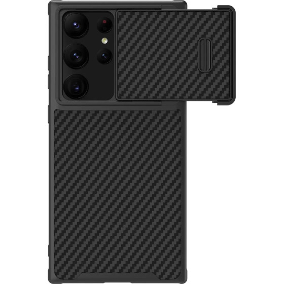 Nillkin Synthetic Fiber S Case for Samsung Galaxy S23 Ultra, camera cover, black - (Nillkin Synthetic Fiber S Samsung Galaxy S23 Ultra Black)