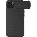 Nillkin Synthetic Fiber S Case iPhone 14 case with camera cover, black - (Nillkin Synthetic Fiber S iPhone 14 6.1 2022 Black)