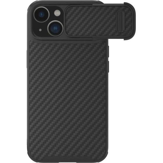 Nillkin Synthetic Fiber S Case iPhone 14 case with camera cover, black - (Nillkin Synthetic Fiber S iPhone 14 6.1 2022 Black)