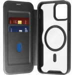 Puro Book Mag MagSafe Leather Case with Flap and Card Slot for iPhone 16 Plus - Black - (PUIPC1667BKMAGBLK)