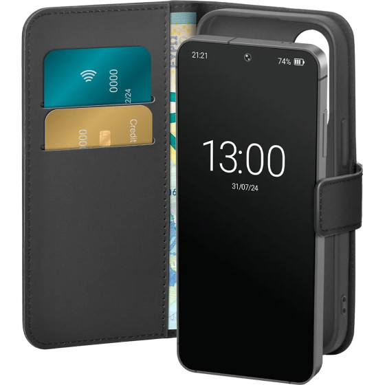 Puro Booklet Case with Flip and Wallet for Samsung Galaxy S25+ - Black - (PUSGS25PBOOKC8BLK)