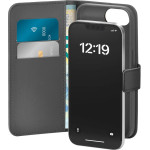 Puro Eco-Leather Case for iPhone 16E W/horiz.flip+2 Card Slot+Banknote Pocket+Cover Black - (PUIPCSE25BOOKC8BLK)
