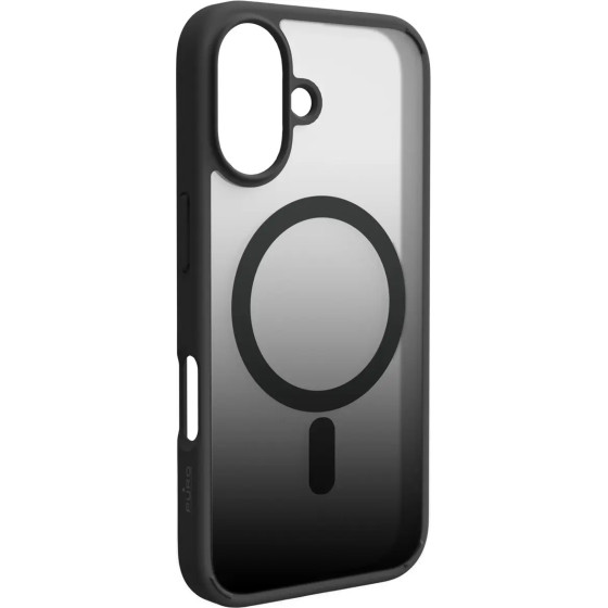 Puro Gradient MagSafe Silicone Case for iPhone 16 - Black - (PUIPC1661GRADBLK)