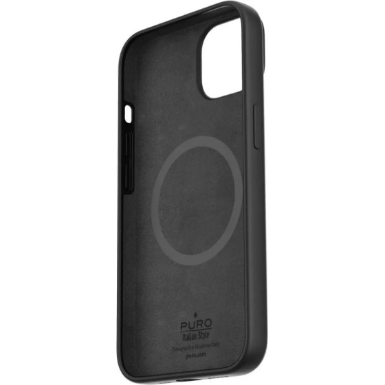Puro Icon Mag MagSafe Silicone Case for iPhone 14 Pro Max - Black - (IPC14P67ICONMAGBLK)