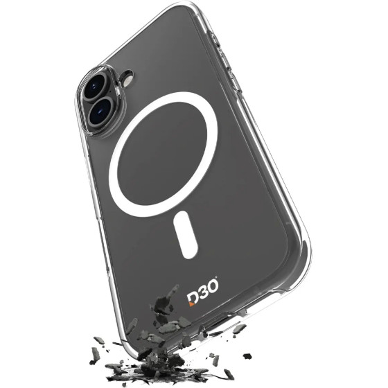 Puro Impact Clear D3O MagSafe Silicone Case for iPhone 16 - Transparent - (PUIPC1661IMPCLD3OTR)