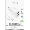 Puro PROLITE 10W 2x USB-A wall charger + USB-A - USB-C cable 1.2m - white - (PUTC2USBA10WDYKACWHI)