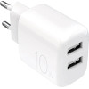 Puro PROLITE 10W 2x USB-A Wall Charger - White - (PUTC2USBA10WDYWHI)