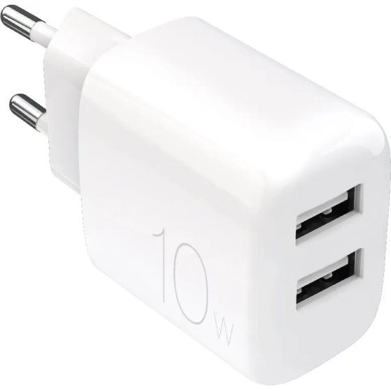 Puro PROLITE 10W 2x USB-A Wall Charger - White - (PUTC2USBA10WDYWHI)