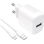 Puro PROLITE 10W USB-A wall charger + USB-A - USB-C cable 1.2m - white - (PUTCUSBA10WDYKACWHI)