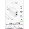 Puro PROLITE 30W USB-A / USB-C wall charger + USB-C - USB-C cable 1.2m - white - (PUTCUSBAC30WDYKCCWHI)