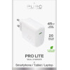 Puro PROLITE 45W USB-C Wall Charger - White - (PUTCUSBC45WDYWHI)