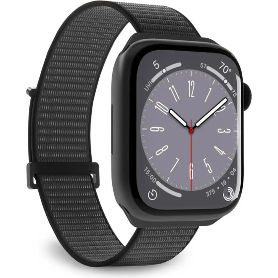 Puro Sport Nylon Strap for Apple Watch 42 / 44 / 45 / 49 mm - Black - (PUSPORTAW44BLK)